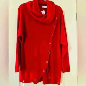 NWT Birch NY Red Sweater with Grommet Details Women’s size Small